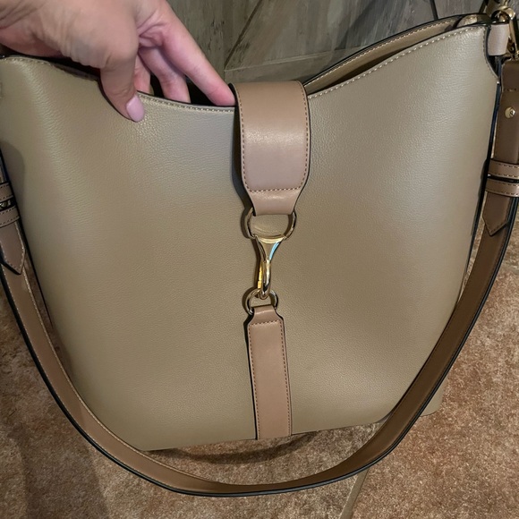 Topshop Double Strap Shoulder Beige Bag - Picture 10 of 11